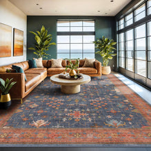 Cargar imagen en el visor de la galería, Terracotta Blue Rug
