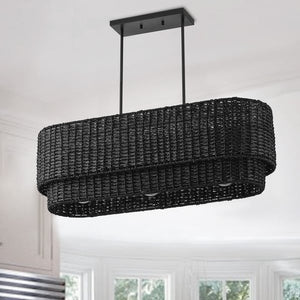 Farmhouse Rattan Chandelier