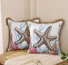 Cargar imagen en el visor de la galería, Starfish Embroidered Throw Pillow
