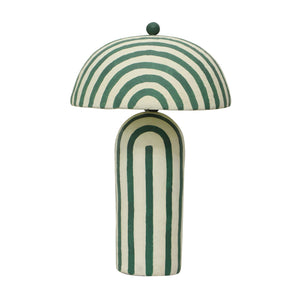 Striped Papier Mache Lamp