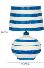 Cargar imagen en el visor de la galería, Striped Blue Papier Mache Lamp
