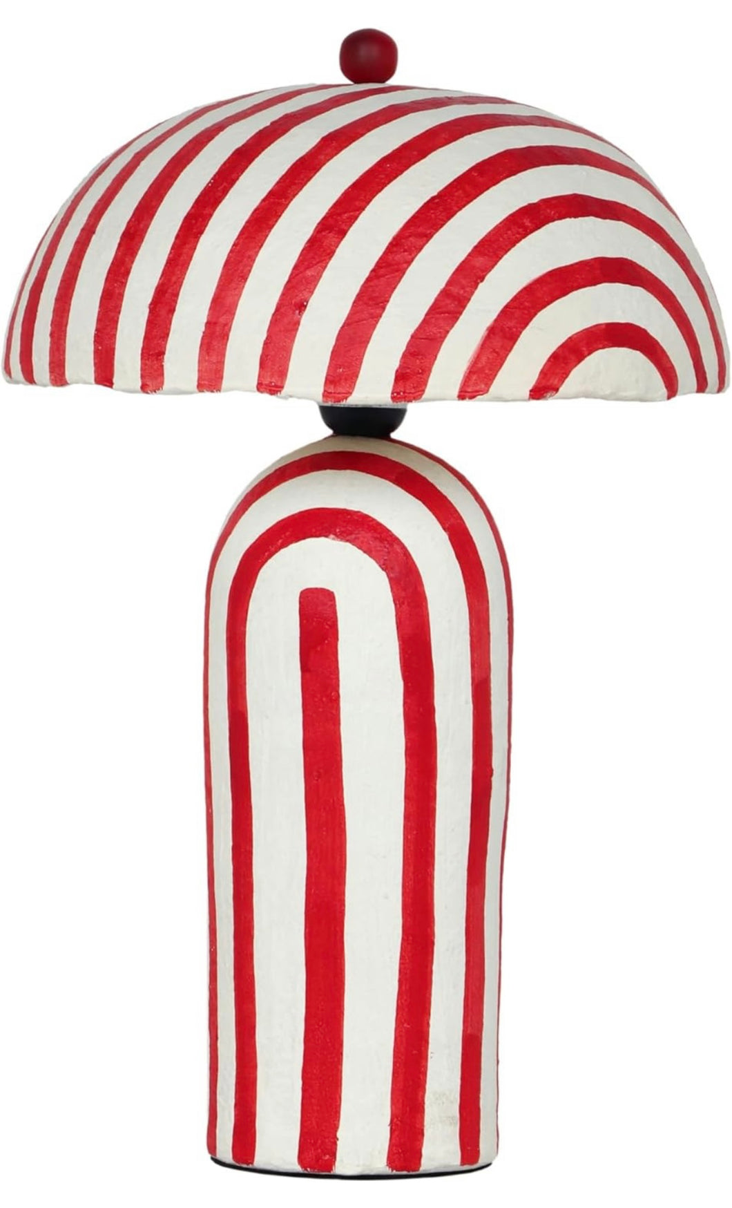 Striped Papier Mache Lamp