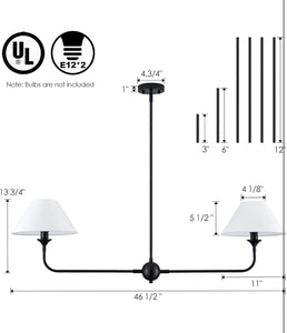 Linear Chandelier with Shade