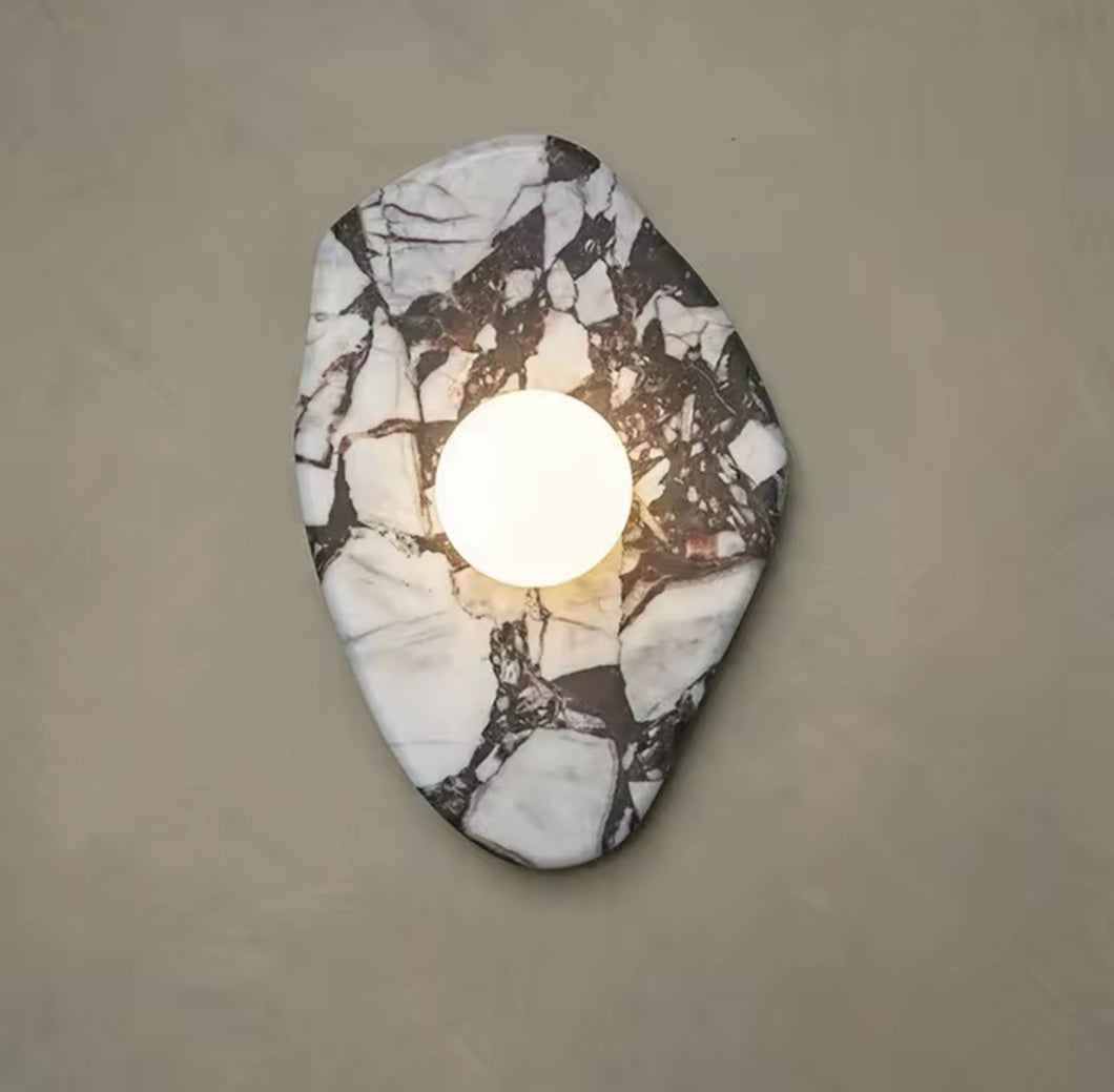 Black and White Marble Sconce