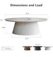 Cargar imagen en el visor de la galería, Oval Fluted Coffee Table

