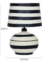 Cargar imagen en el visor de la galería, Striped Black Papier Mache Lamp
