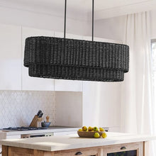 Cargar imagen en el visor de la galería, Farmhouse Rattan Chandelier
