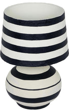 Cargar imagen en el visor de la galería, Striped Black Papier Mache Lamp
