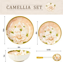 Cargar imagen en el visor de la galería, Peach Floral Dinnerware Set
