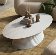 Cargar imagen en el visor de la galería, Oval Fluted Coffee Table

