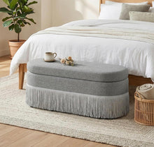 Cargar imagen en el visor de la galería, Finge Grey Storage Bench
