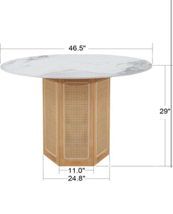 Cane and Marble Look Table