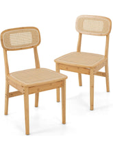 Cargar imagen en el visor de la galería, Bamboo Rattan Chair set of 2
