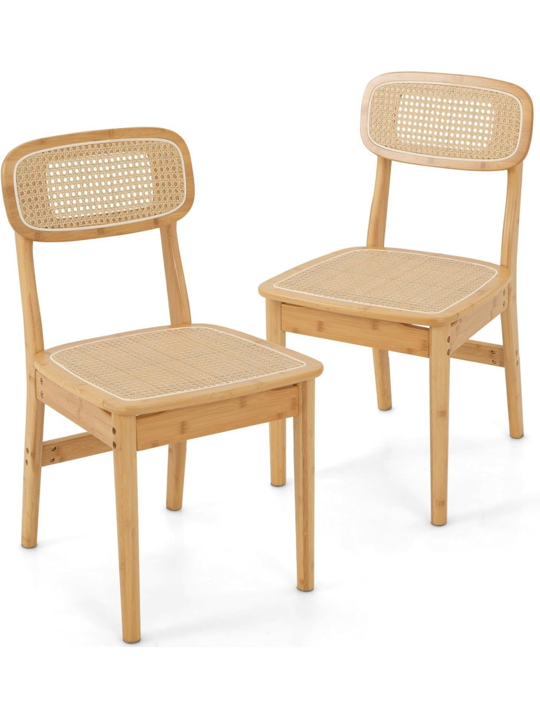 Bamboo Rattan Chair set of 2