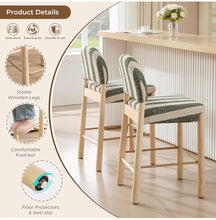 Cargar imagen en el visor de la galería, Striped Farmhouse Bar Stools in Green
