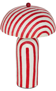 Striped Papier Mache Lamp