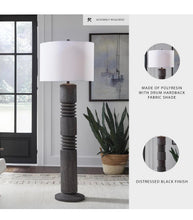 Cargar imagen en el visor de la galería, Black Driftwood Floor Lamp
