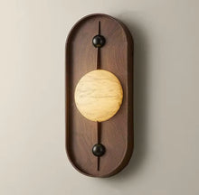 Cargar imagen en el visor de la galería, Marble and Wood Sconce
