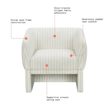 Cargar imagen en el visor de la galería, Beige Striped Linen Chair
