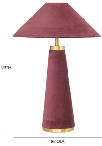 Burgundy Velvet Lamp