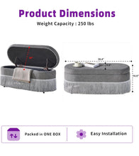 Cargar imagen en el visor de la galería, Finge Grey Storage Bench
