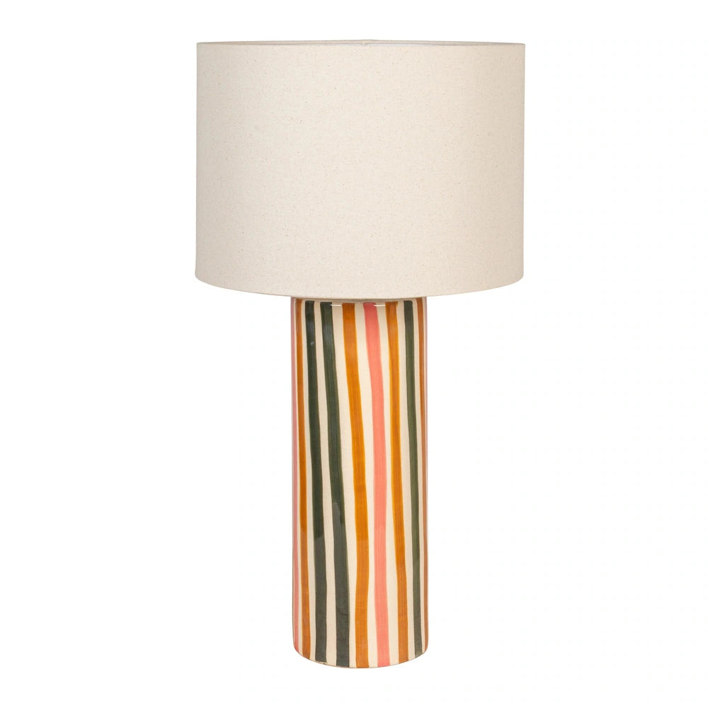Striped Stoneware Lamp