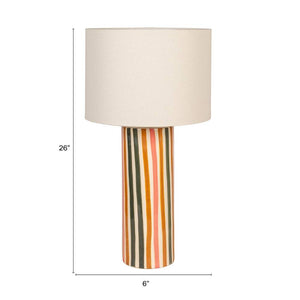 Striped Stoneware Lamp