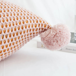 Knitted Pompom Pillow