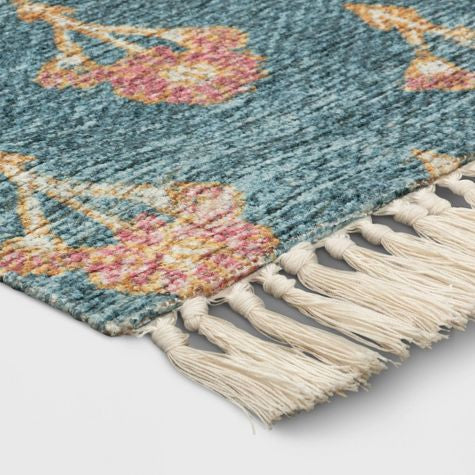 Floral Block Printed Rug – Final Touch Deco