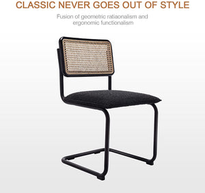 Mid Modern Cane Chair in Black