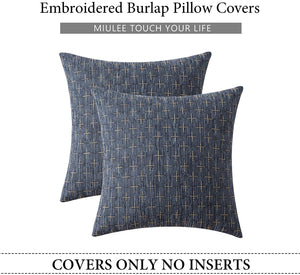 Cross Pillow Covers Dark Blue