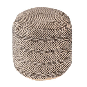 Natural Chevron Jute Pouf