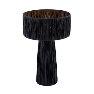 Raffia Table Lamp Black