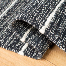 Cargar imagen en el visor de la galería, Kilim Cotton Black Ivory Rug
