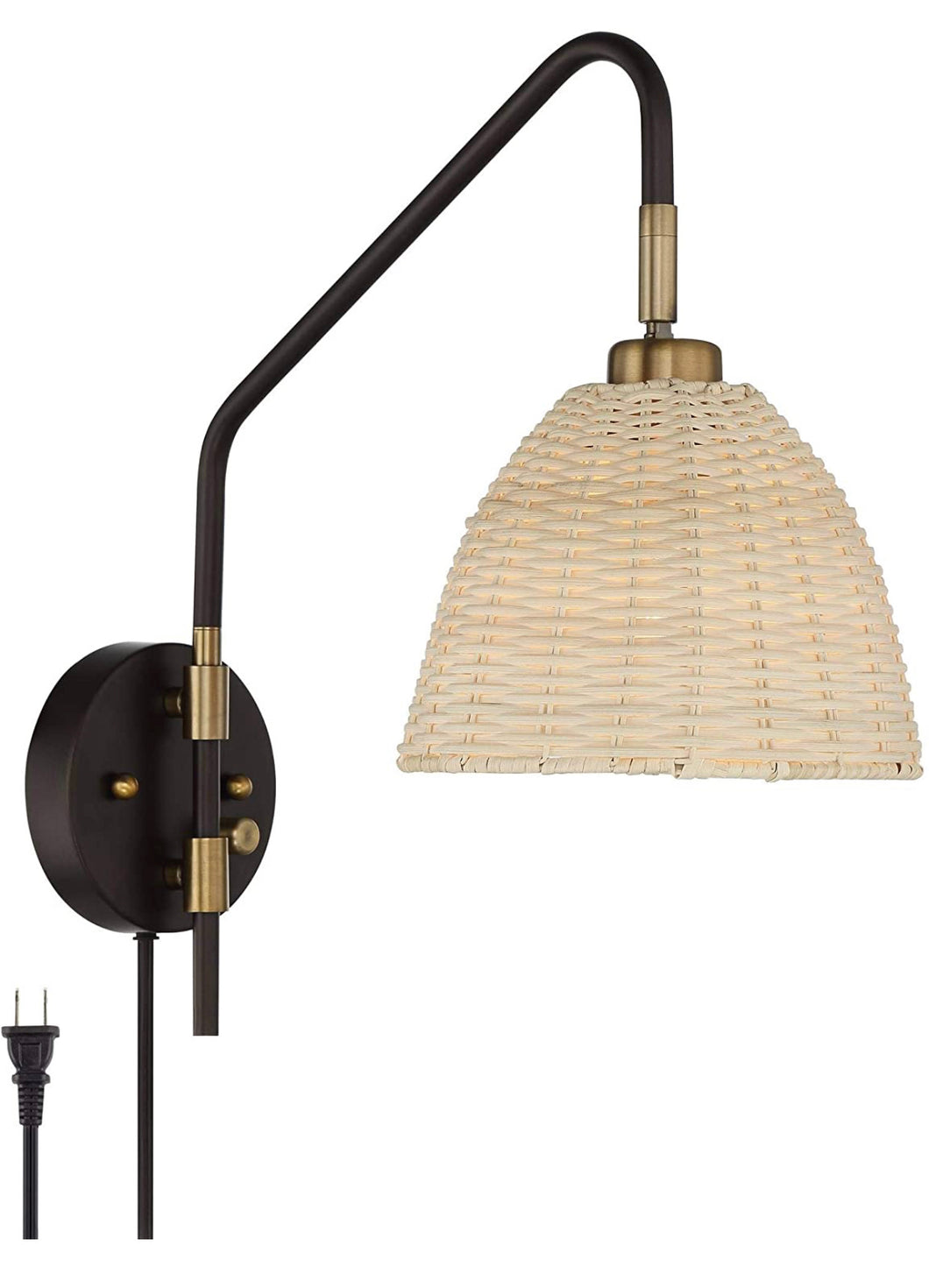 Rattan and Metal Sconce