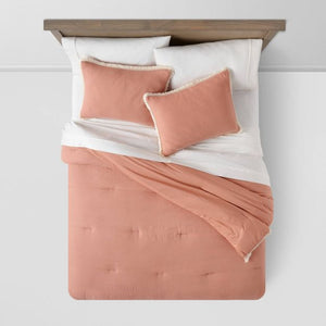 Tassel Border Comforter Set Terracotta