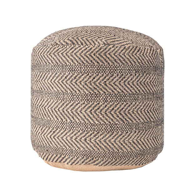 Natural Chevron Jute Pouf